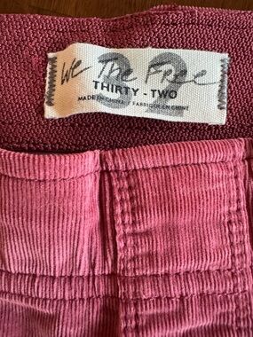 We The Free Pink/Maroon Corduroy Flare Pants